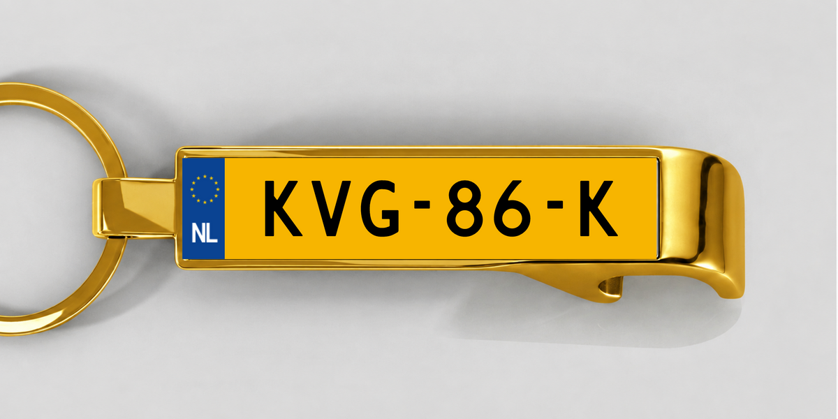 Niederlande – Flaschenöffner mit personalisiertem Kennzeichen – Gold