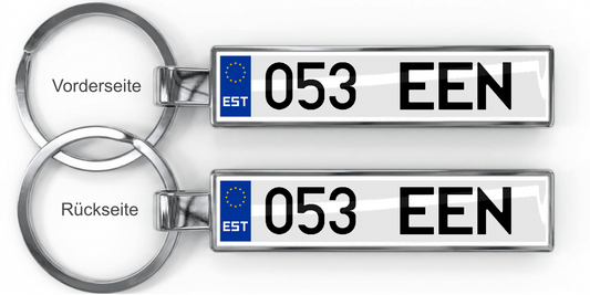 Estland Kennzeichen Schlüsselanhänger – Mini Nummernschild Metall