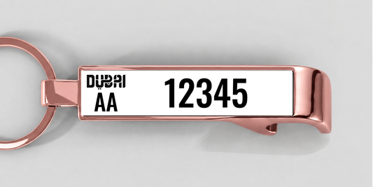 Dubai – Flaschenöffner mit personalisiertem Kennzeichen – Roségold