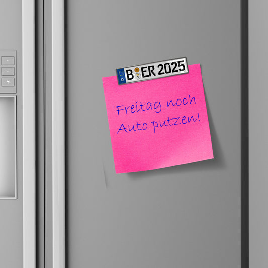 Kühlschrankmagnet aus Metall - Kennzeichen Deutschland - individuell personalisierbar