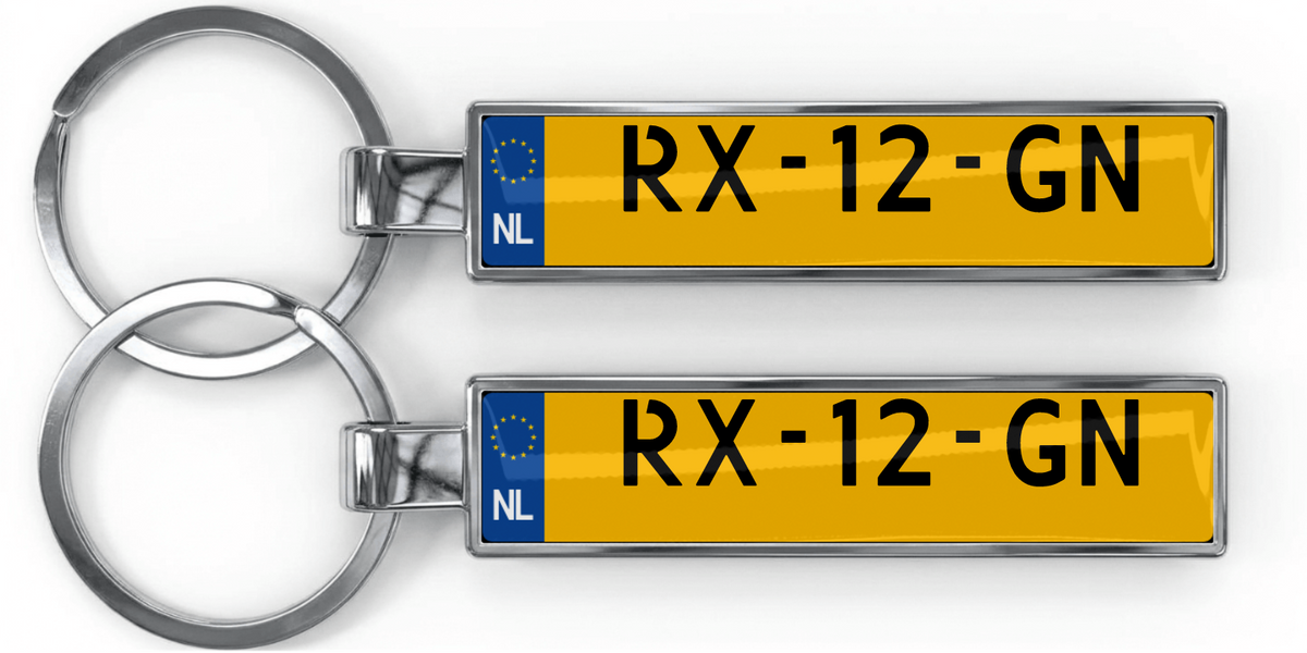 Niederlande Kennzeichen Schlüsselanhänger – Mini Nummernschild Metall
