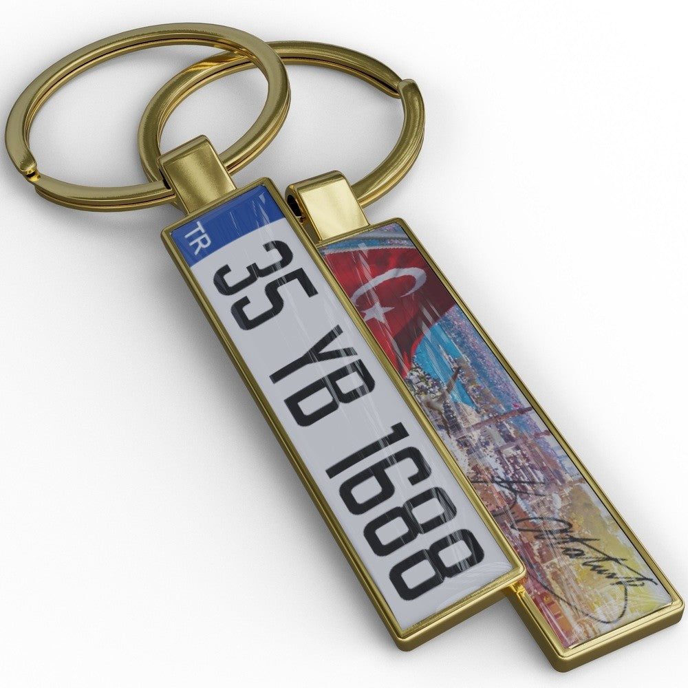 Türkei Kennzeichen Schlüsselanhänger Mini Nummernschild Metall