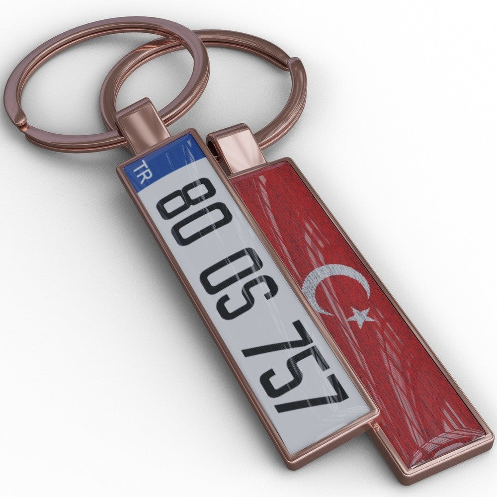 Türkei Kennzeichen Schlüsselanhänger Mini Nummernschild Metall