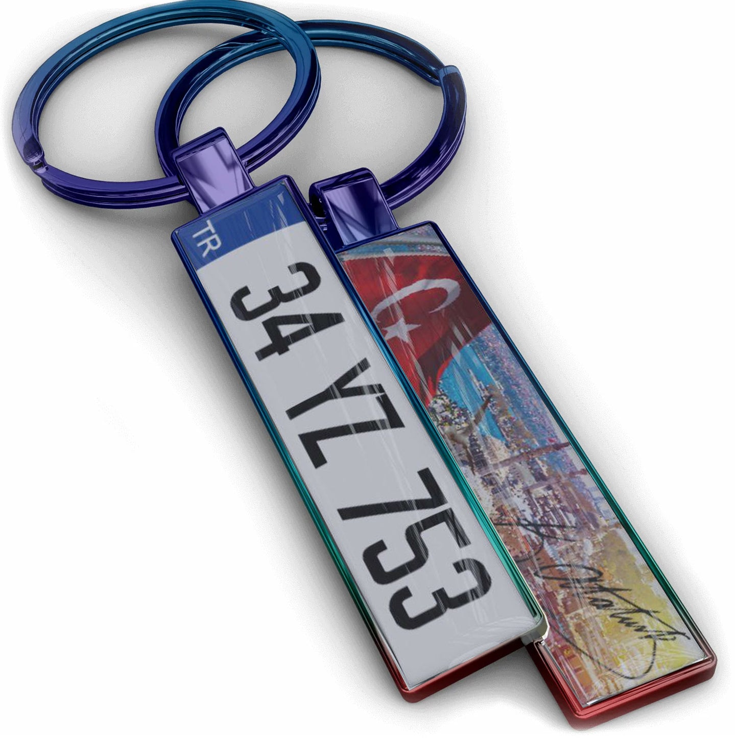 Türkei Kennzeichen Schlüsselanhänger Mini Nummernschild Metall