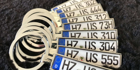 Kennzeichen-Schlüsselanhänger für Speditionen, Taxi-Unternehmer und Fuhrparks