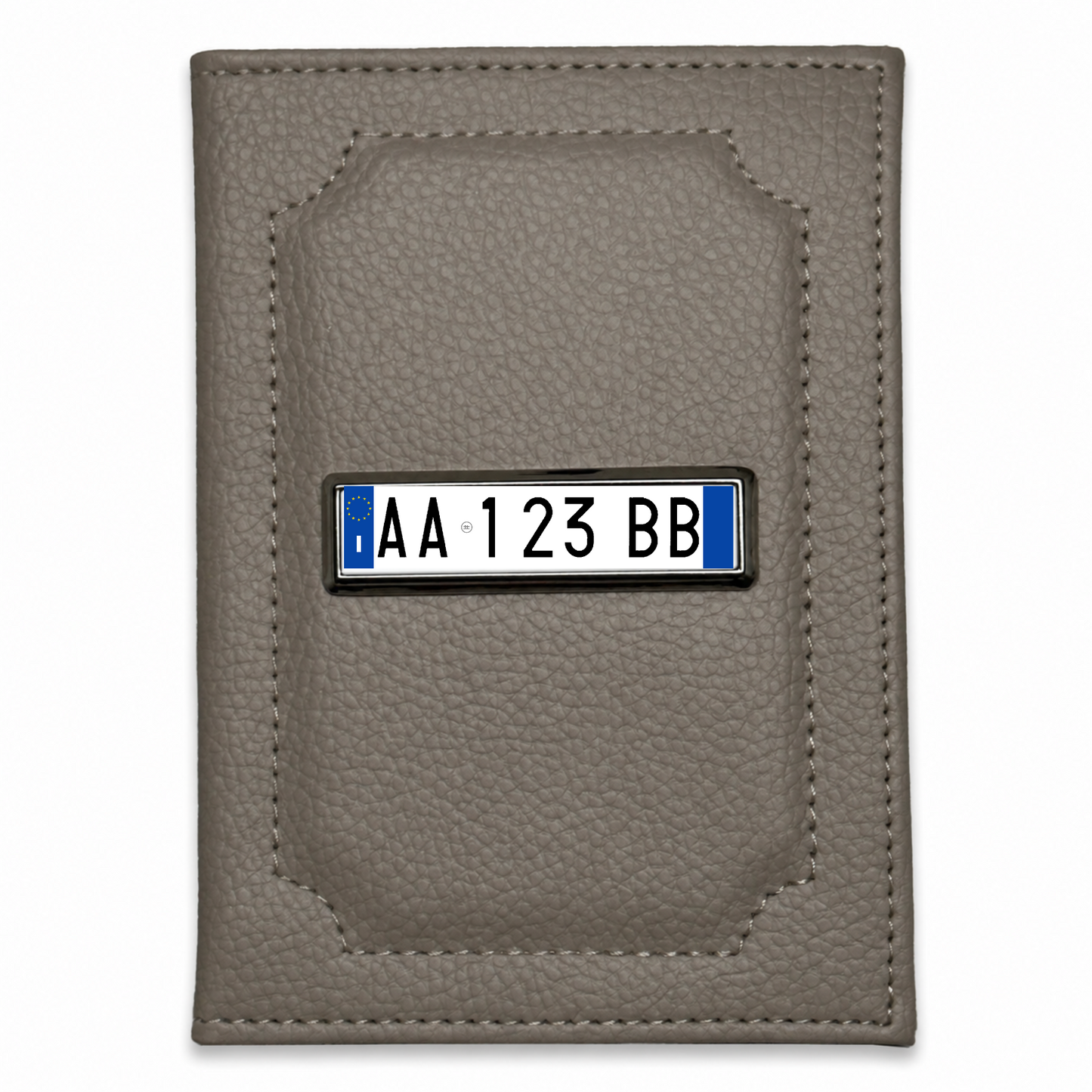 Italien – Fahrzeugschein-Hülle mit personalisiertem Kennzeichen – Gunmetal