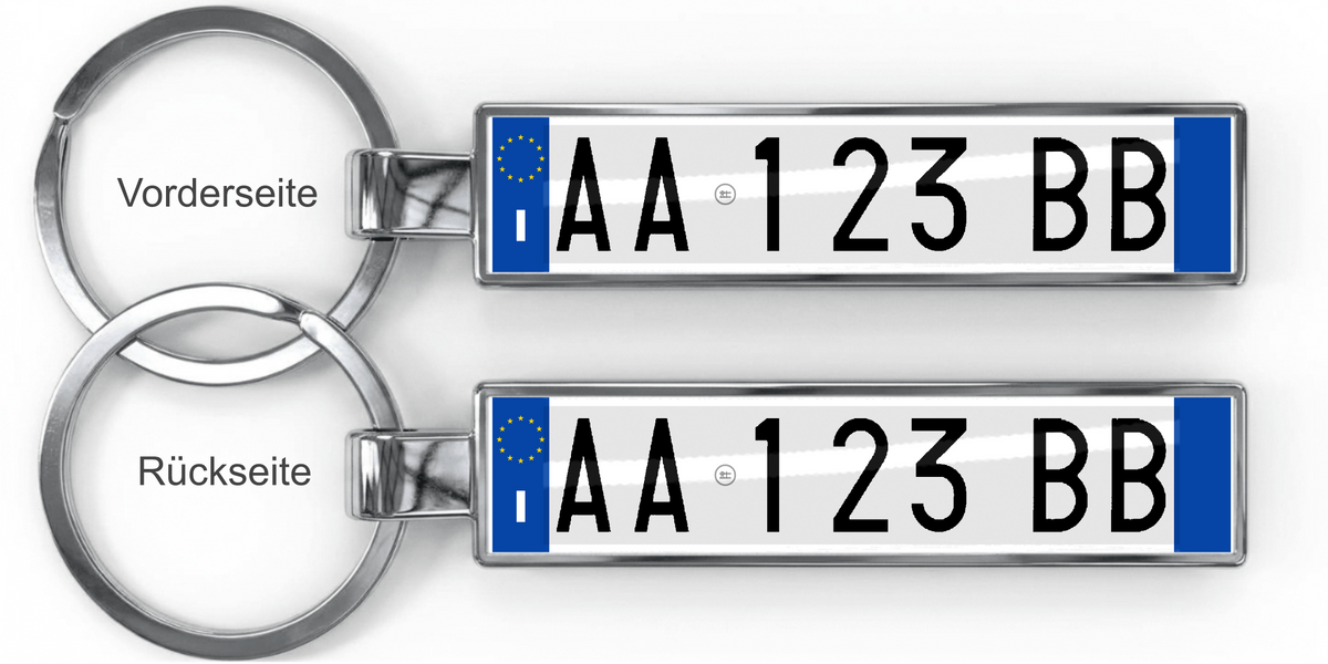 Italien Kennzeichen Schlüsselanhänger – Mini Nummernschild Metall