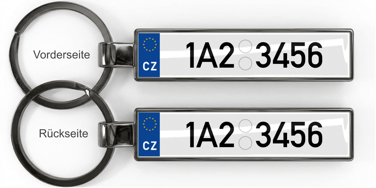 Tschechien Kennzeichen Schlüsselanhänger – Gunmetal