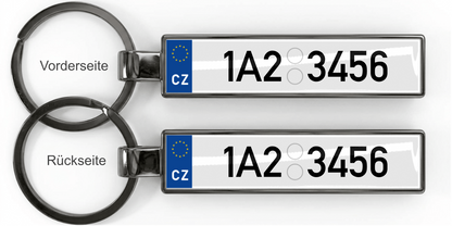 Tschechien Kennzeichen Schlüsselanhänger – Gunmetal