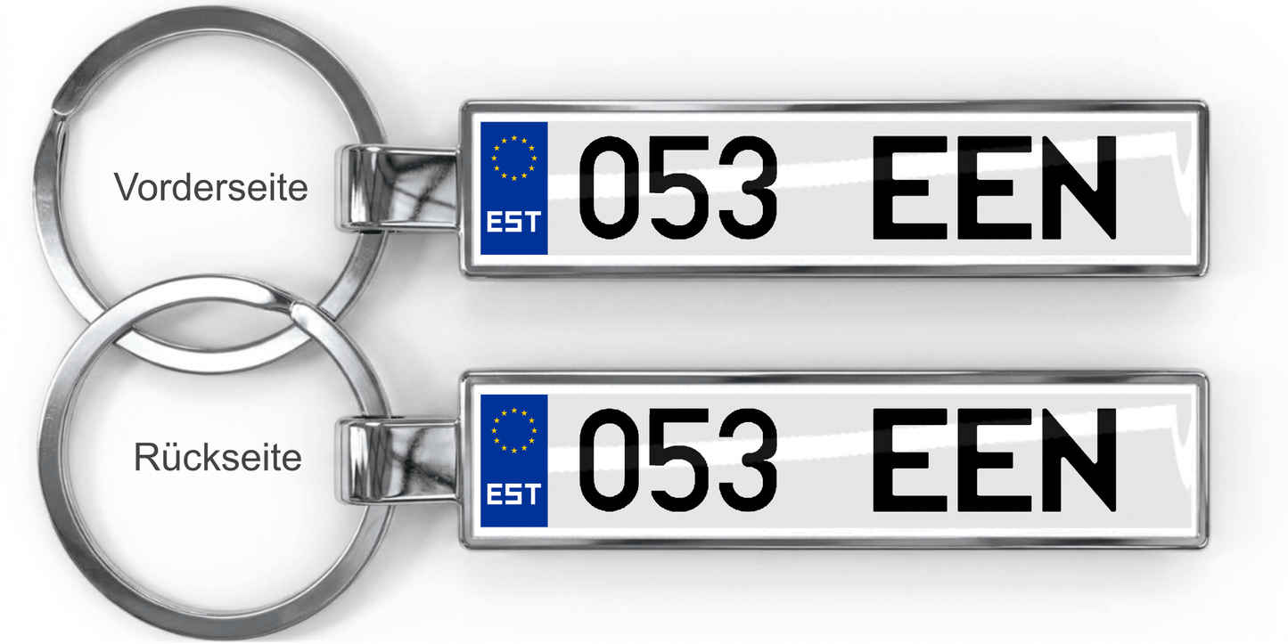 Estland Kennzeichen Schlüsselanhänger – Mini Nummernschild Metall