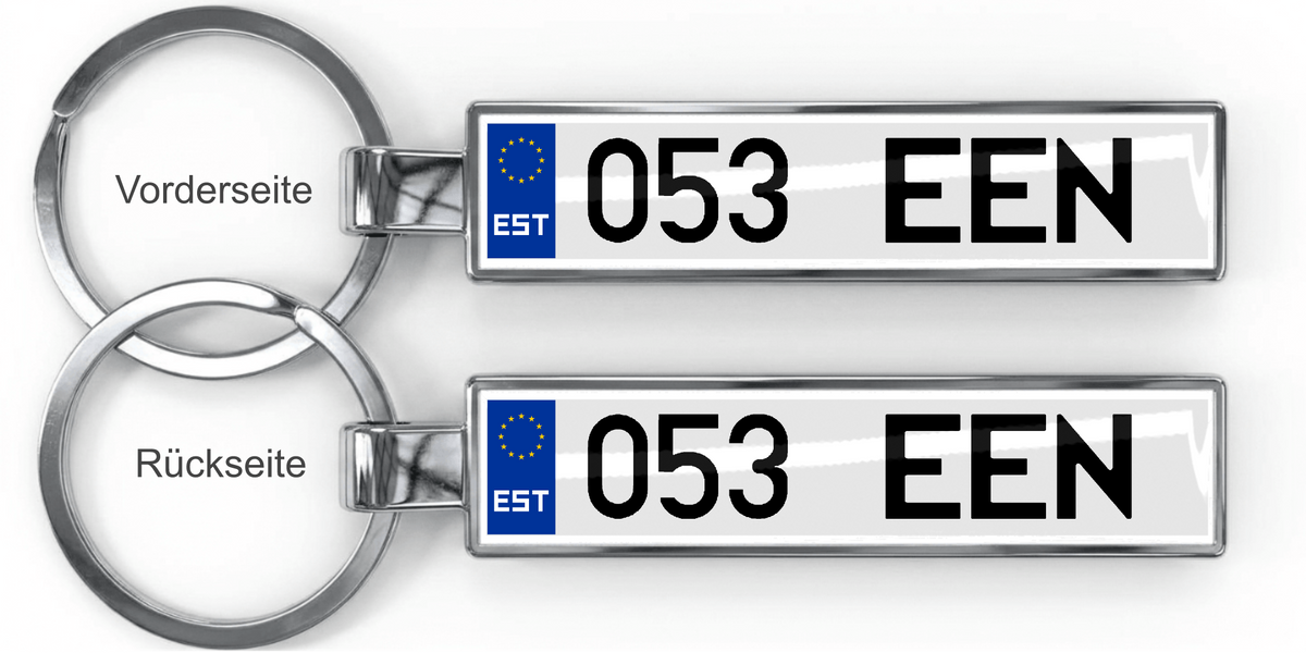 Estland Kennzeichen Schlüsselanhänger – Mini Nummernschild Metall