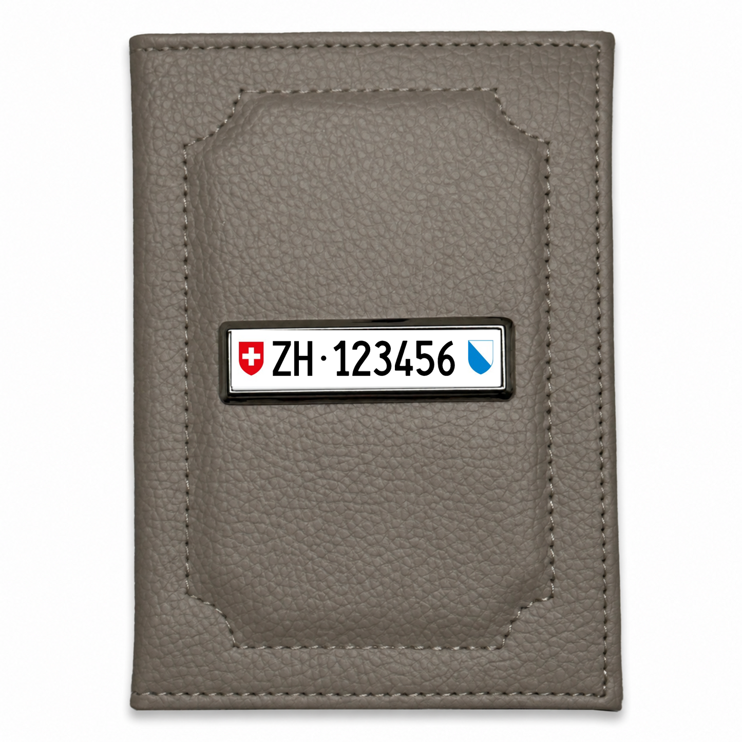 Schweiz – Fahrzeugschein-Hülle mit personalisiertem Kennzeichen – Gunmetal