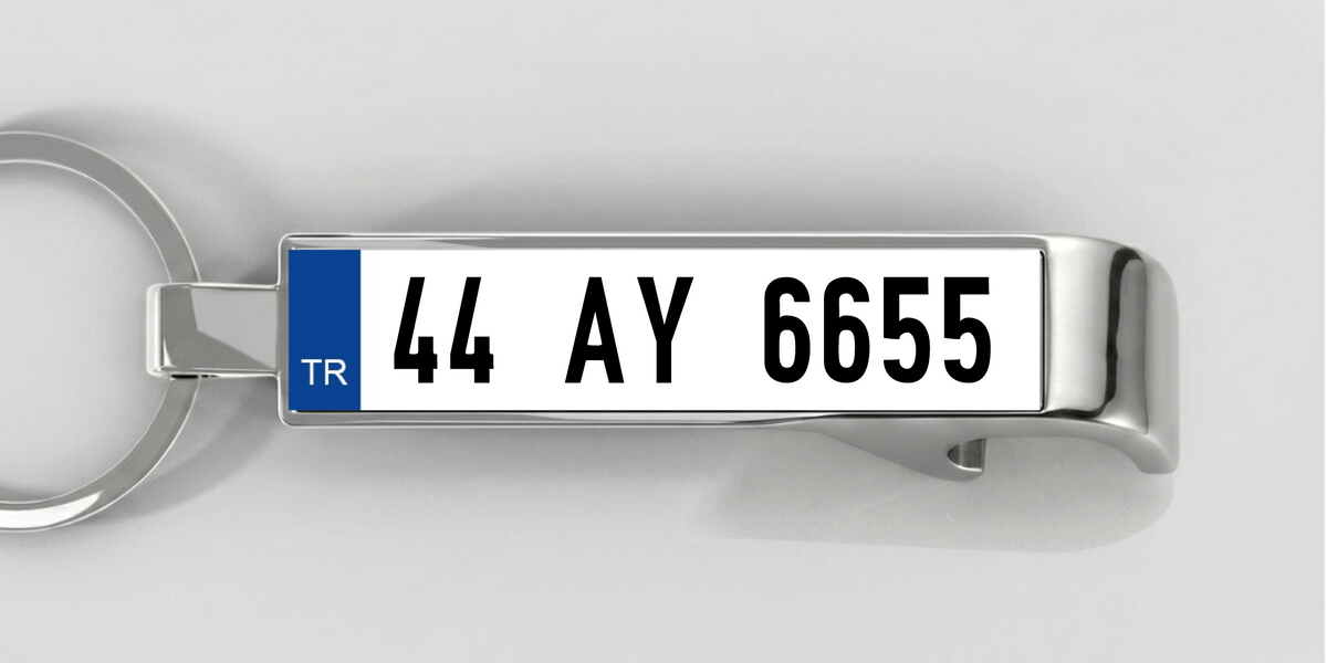 Türkei – Flaschenöffner mit personalisiertem Kennzeichen – Silber