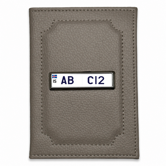 Island – Fahrzeugschein-Hülle mit personalisiertem Kennzeichen – Gunmetal