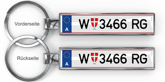 Österreich Kennzeichen Schlüsselanhänger – Silber