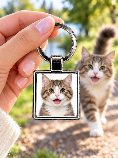 Schlüsselanhänger mit eigenem Foto: Katze