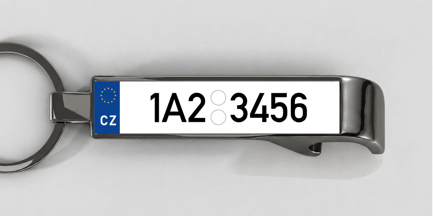 Tschechien – Flaschenöffner mit personalisiertem Kennzeichen – Gunmetal