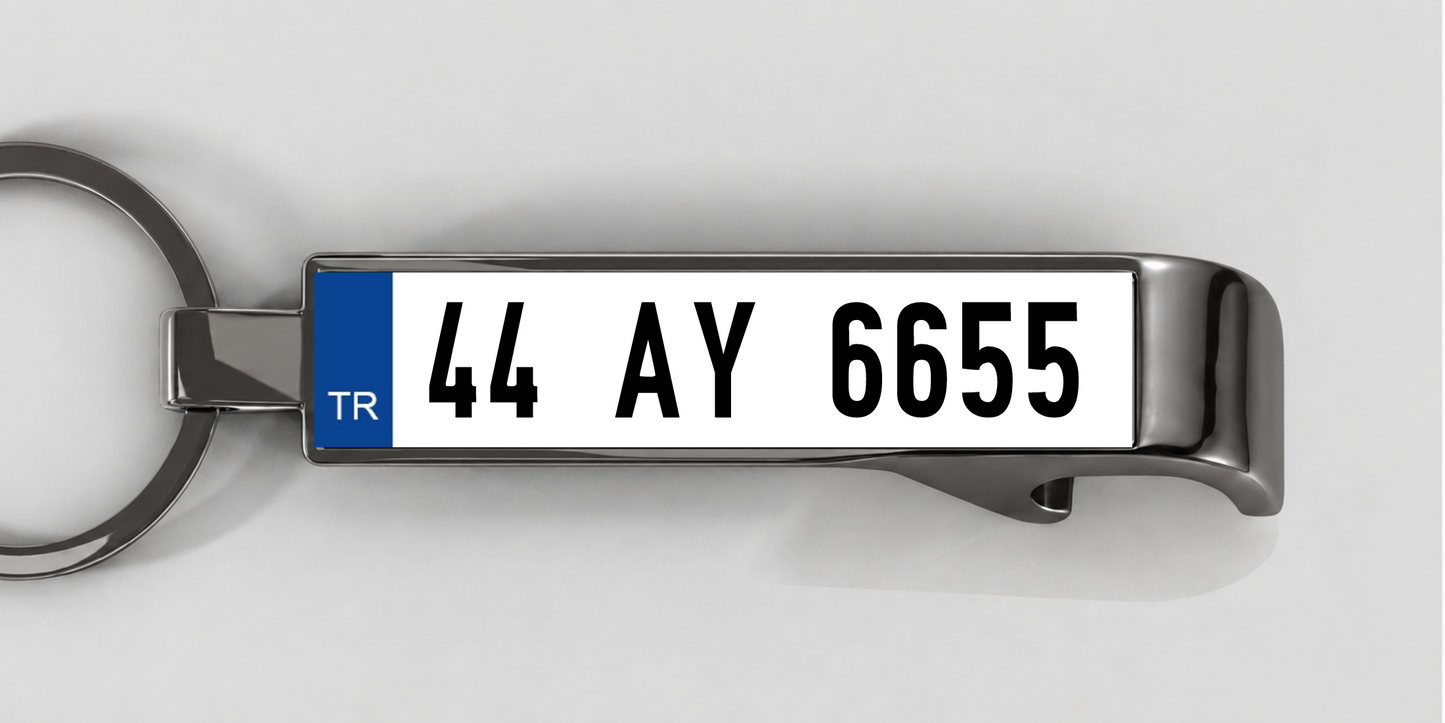 Türkei – Flaschenöffner mit personalisiertem Kennzeichen – Gunmetal