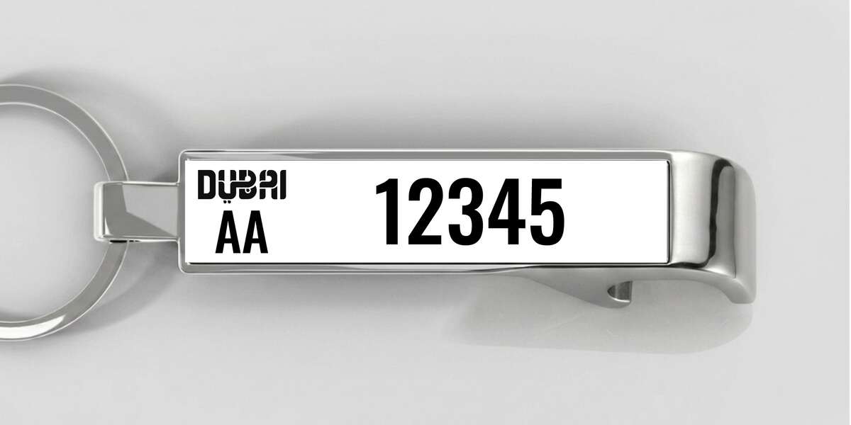 Dubai – Flaschenöffner mit personalisiertem Kennzeichen – Silber