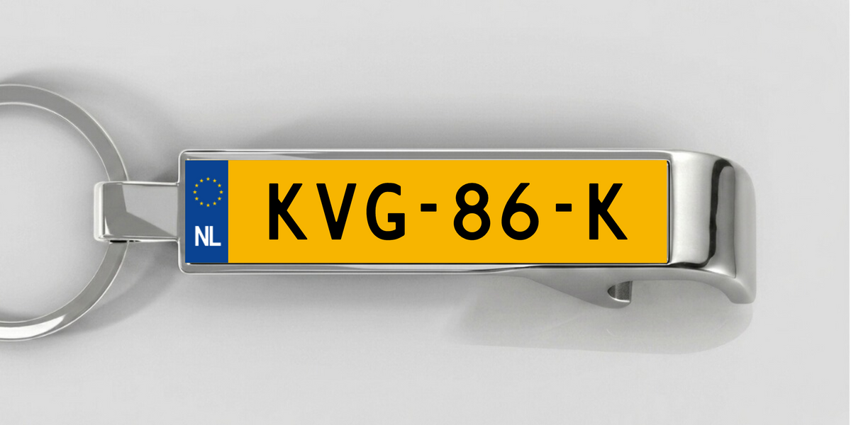 Niederlande – Flaschenöffner mit personalisiertem Kennzeichen – Silber