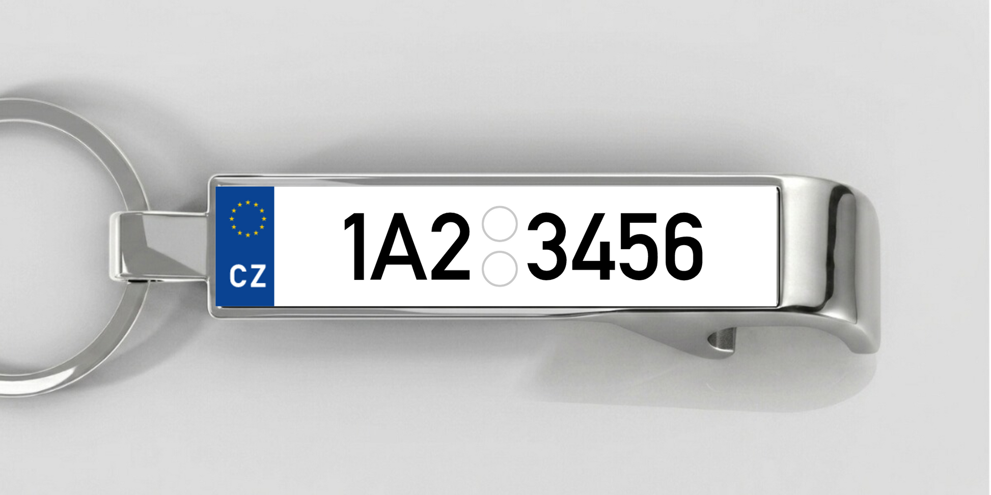 Tschechien – Flaschenöffner mit personalisiertem Kennzeichen – Silber
