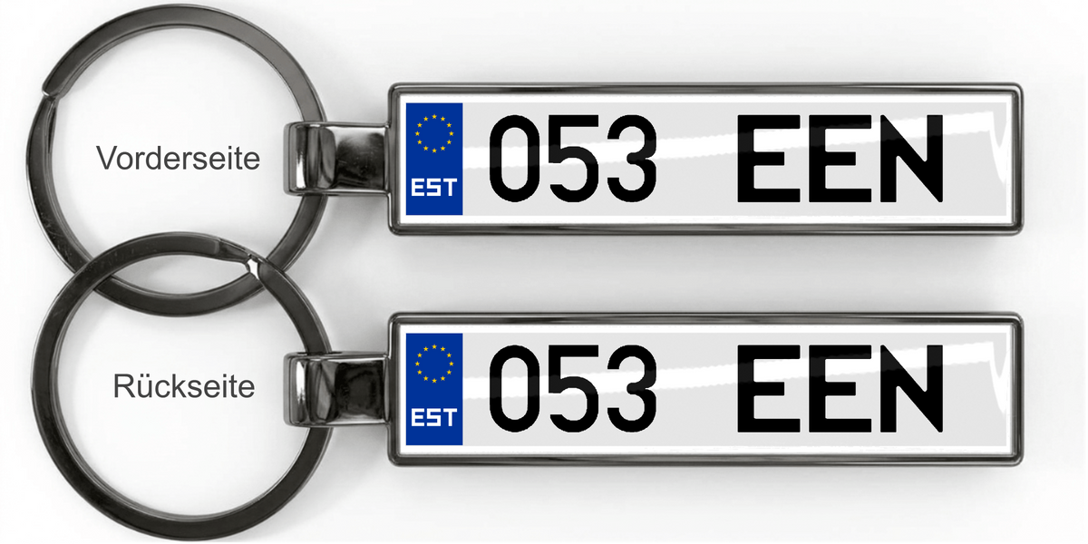 Estland Kennzeichen Schlüsselanhänger – Gunmetal