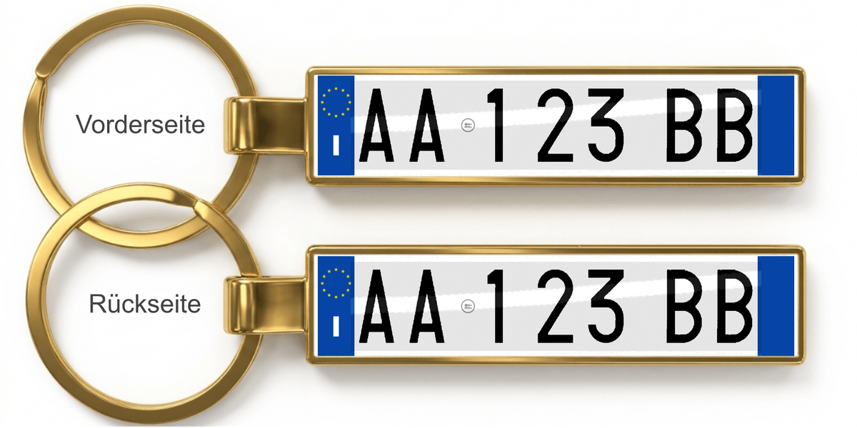 Italien Kennzeichen Schlüsselanhänger – Gold
