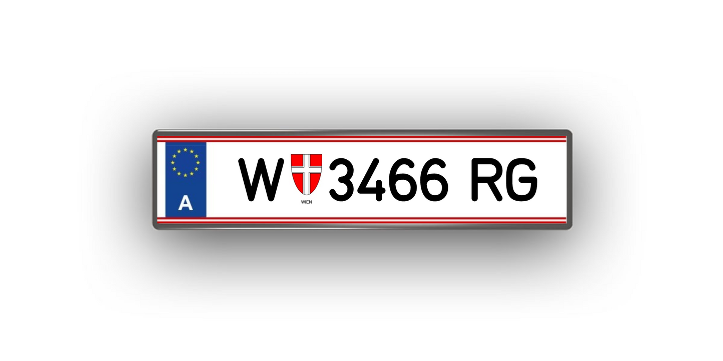 Österreich – Kühlschrankmagnet mit personalisiertem Kennzeichen