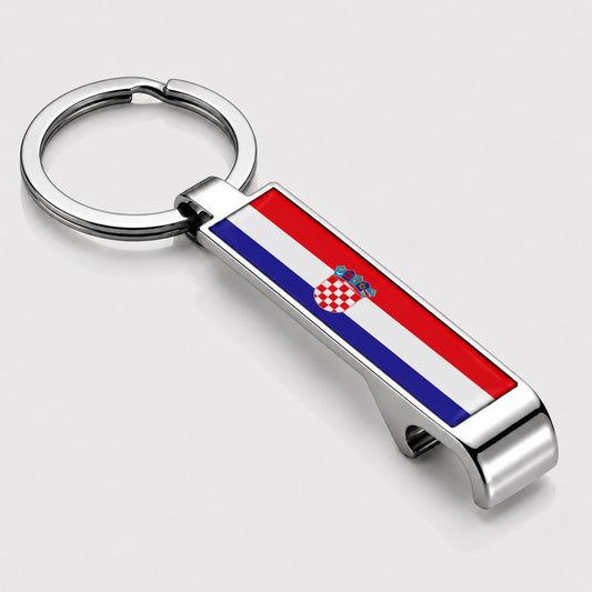 Metall-Flaschenöffner mit Landesflagge Kroatien – WM Sonderedition