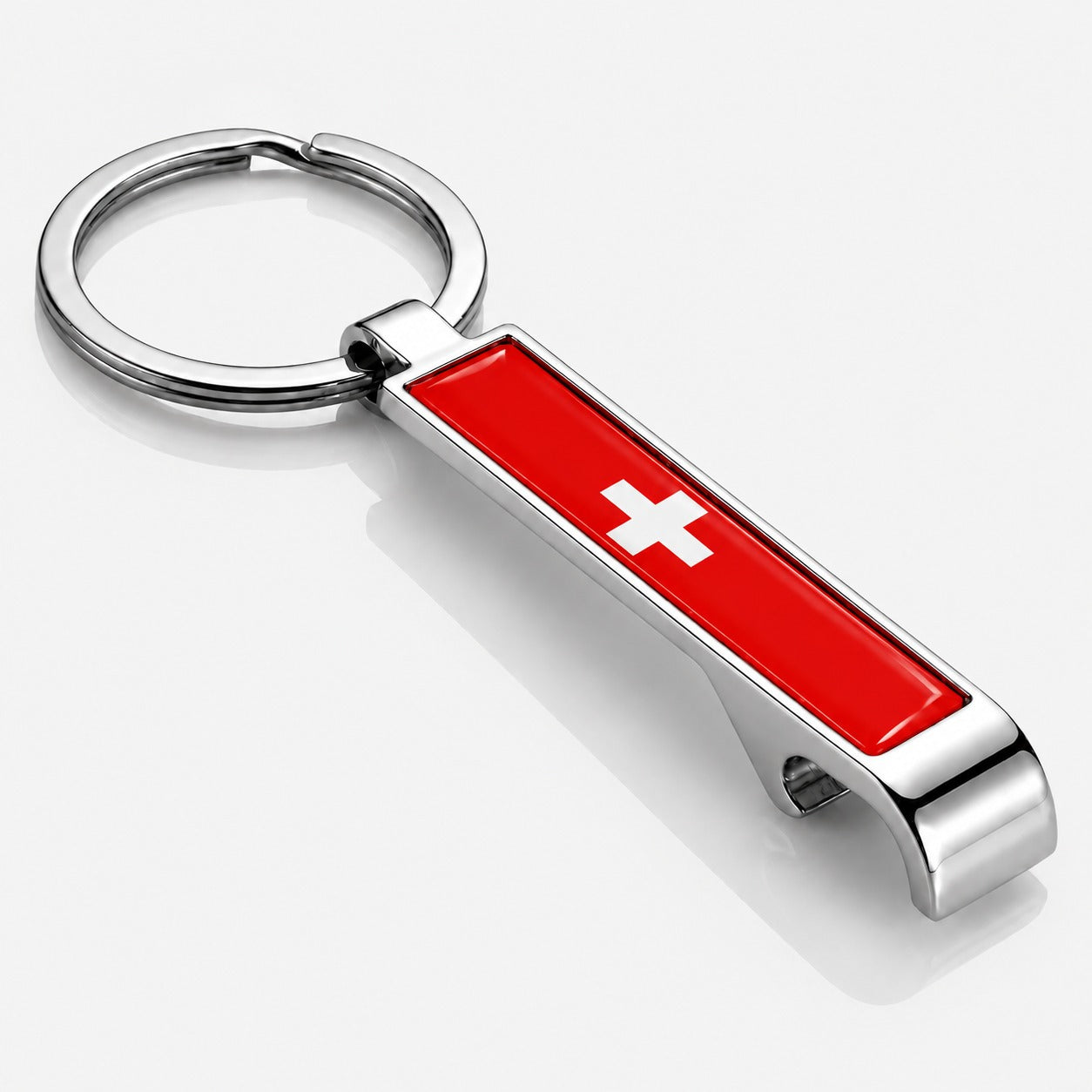 Metall-Flaschenöffner mit Landesflagge Schweiz – WM Sonderedition
