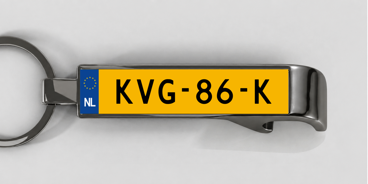 Niederlande – Flaschenöffner mit personalisiertem Kennzeichen – Gunmetal