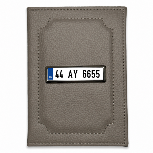 Türkei – Fahrzeugschein-Hülle mit personalisiertem Kennzeichen – Gunmetal