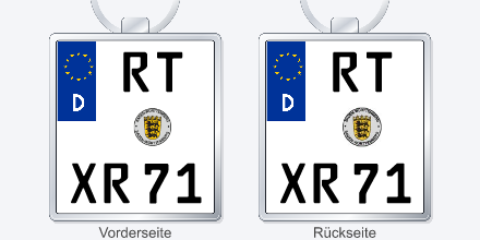 Motorrad- & Quad-Kennzeichen Schlüsselanhänger aus Metall