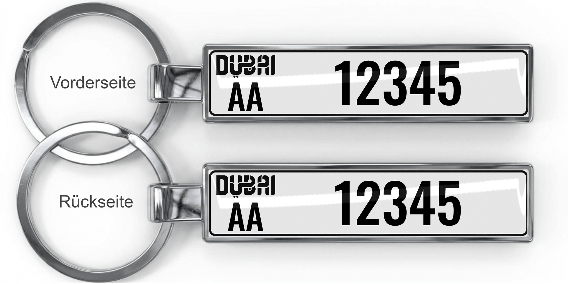 Dubai Kennzeichen Schlüsselanhänger – Mini Nummernschild Metall