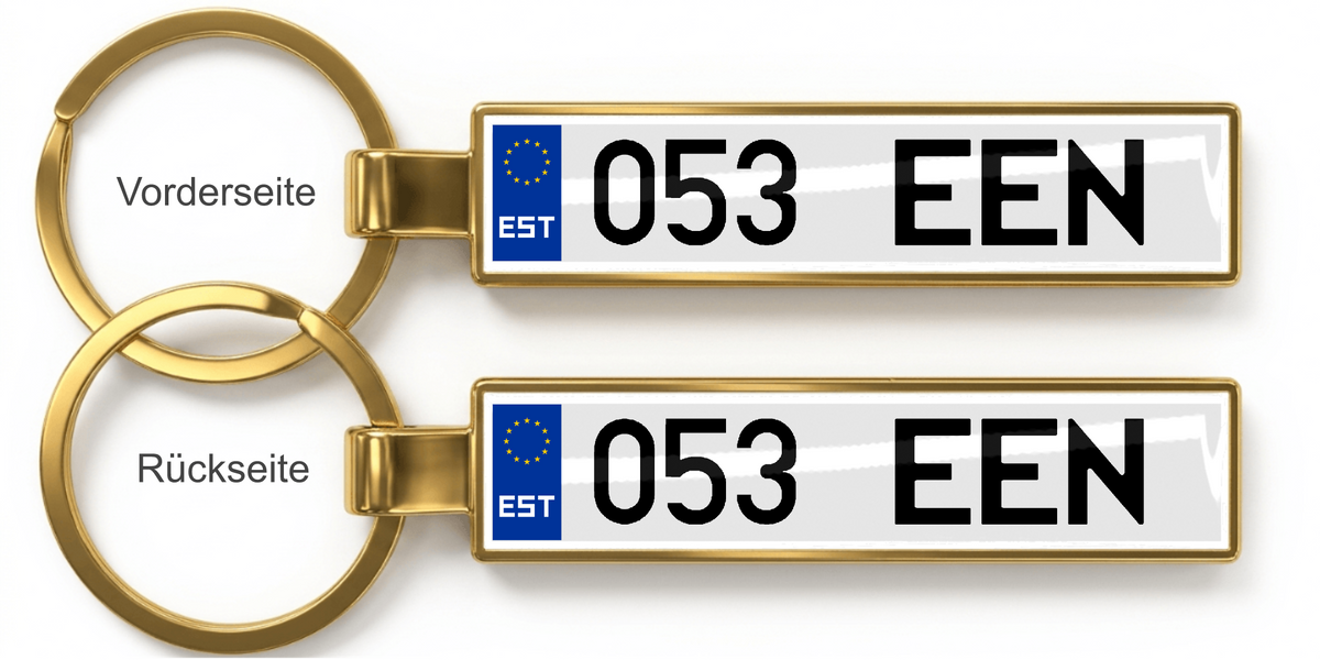 Estland Kennzeichen Schlüsselanhänger – Gold