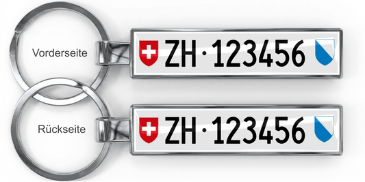 Schweiz Kennzeichen Schlüsselanhänger – Silber