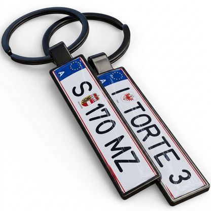 Österreich Kennzeichen Schlüsselanhänger Mini Nummernschild Metall