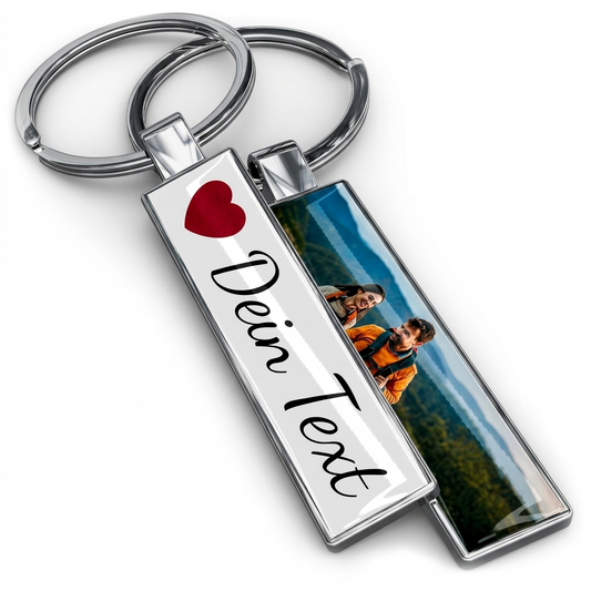 Metall Schlüsselanhänger personalisiert mit Name, Text, Spruch und Foto
