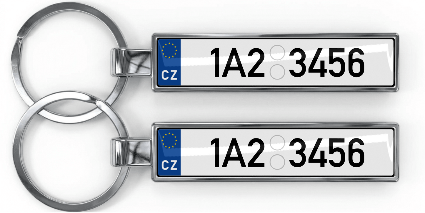 Tschechien Kennzeichen Schlüsselanhänger – Mini Nummernschild Metall
