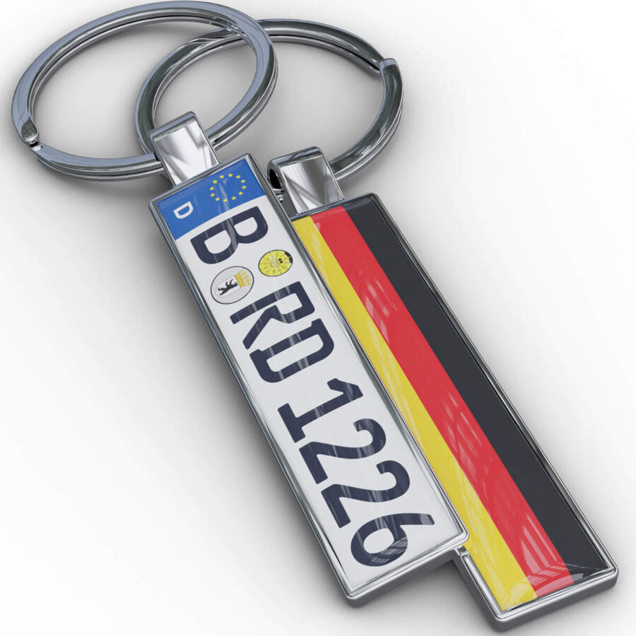 Kennzeichen Schlüsselanhänger Mini Nummernschild Metall